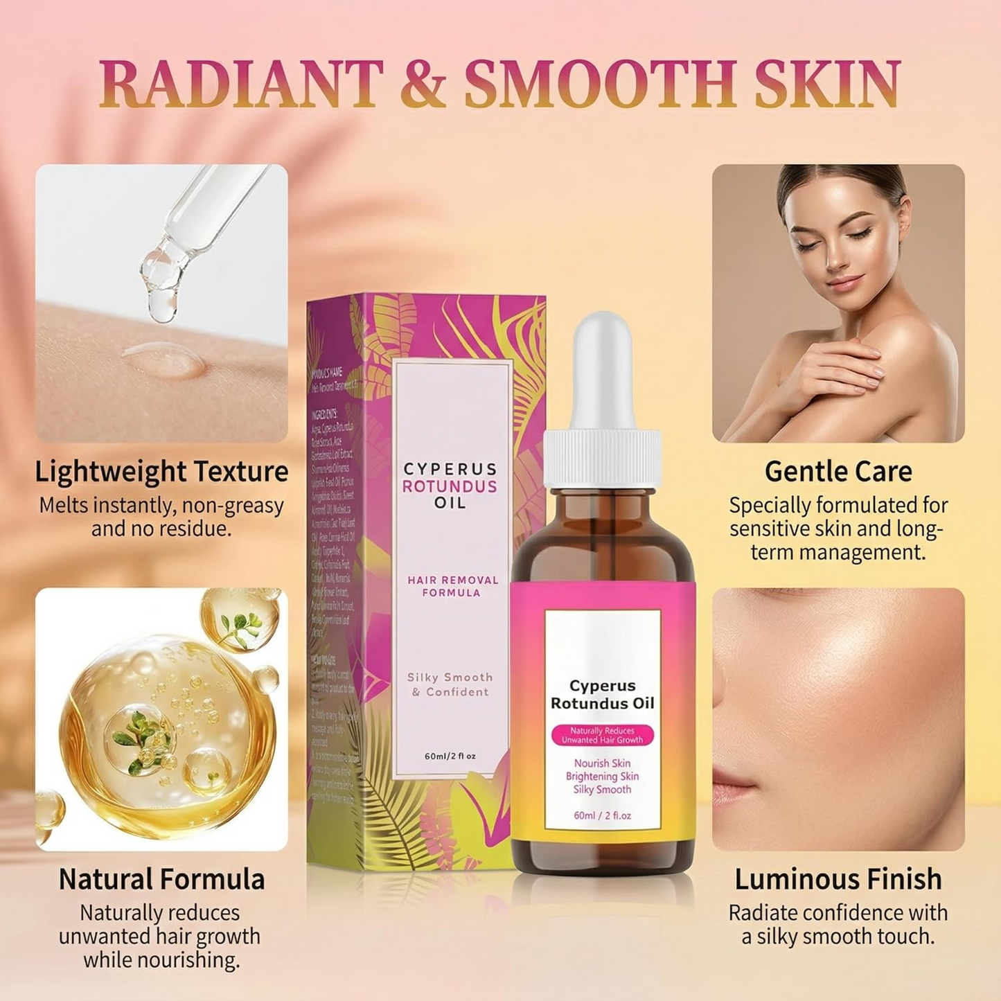Cyperus Hair Removal Care Oil  Moisturizing for Smooth Skin