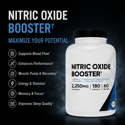Nitric Oxide Booster 2250mg – L-Arginine & L-Citrulline Supplement