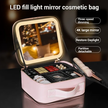 Women's Smart LED Makeup Bag –  Waterproof with LED Mirror