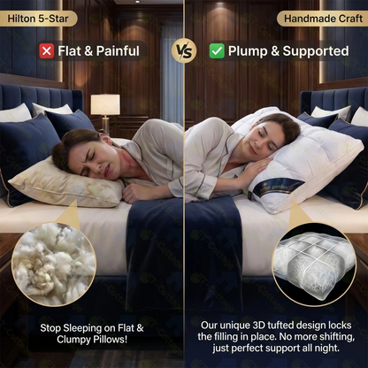 Hilton-Style Twisted Bread Pillow – Luxury Hotel-Inspired Neck Support Pillow (48 × 74 cm)